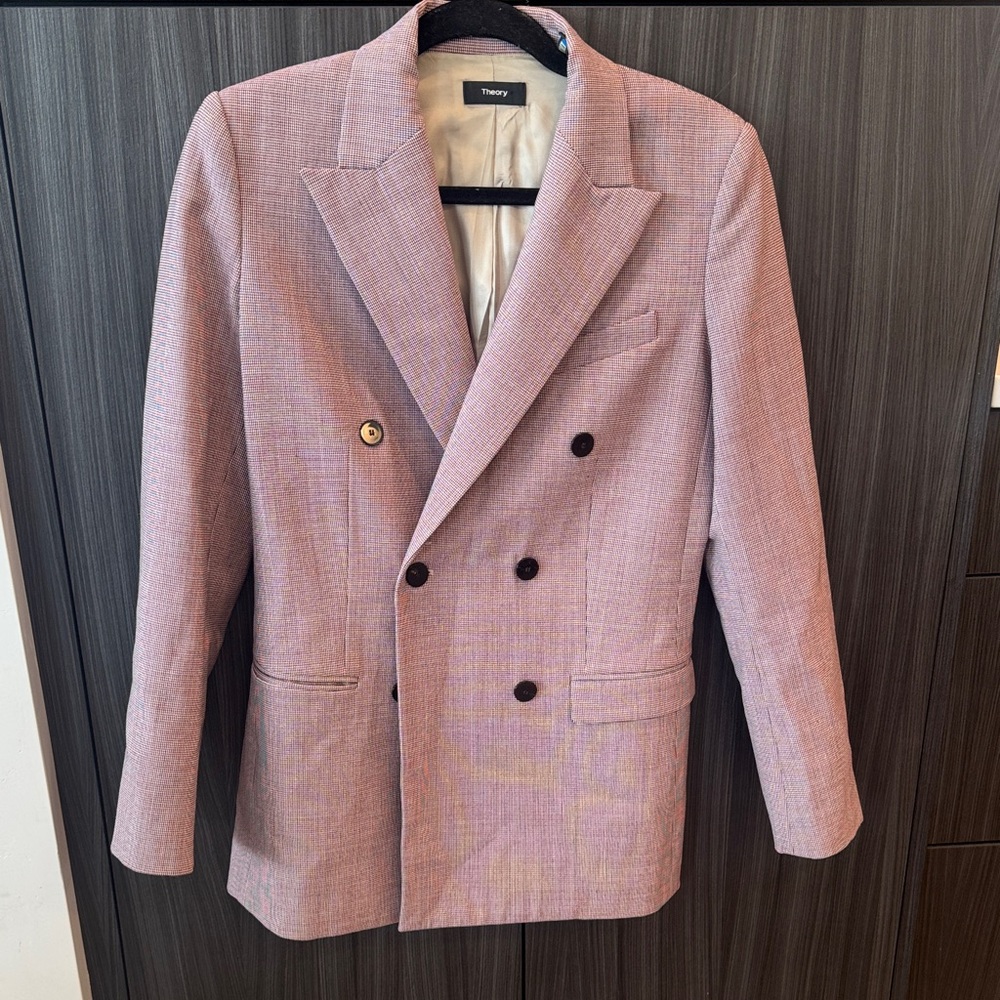 Theory Blush Double-Breasted Blazer